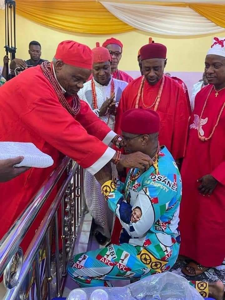 APC Campaign Train: Omo-Agege, Osanebi Conferred With  Traditional Chieftaincy Titles of Nsukwa Kingdom in Aniocha South