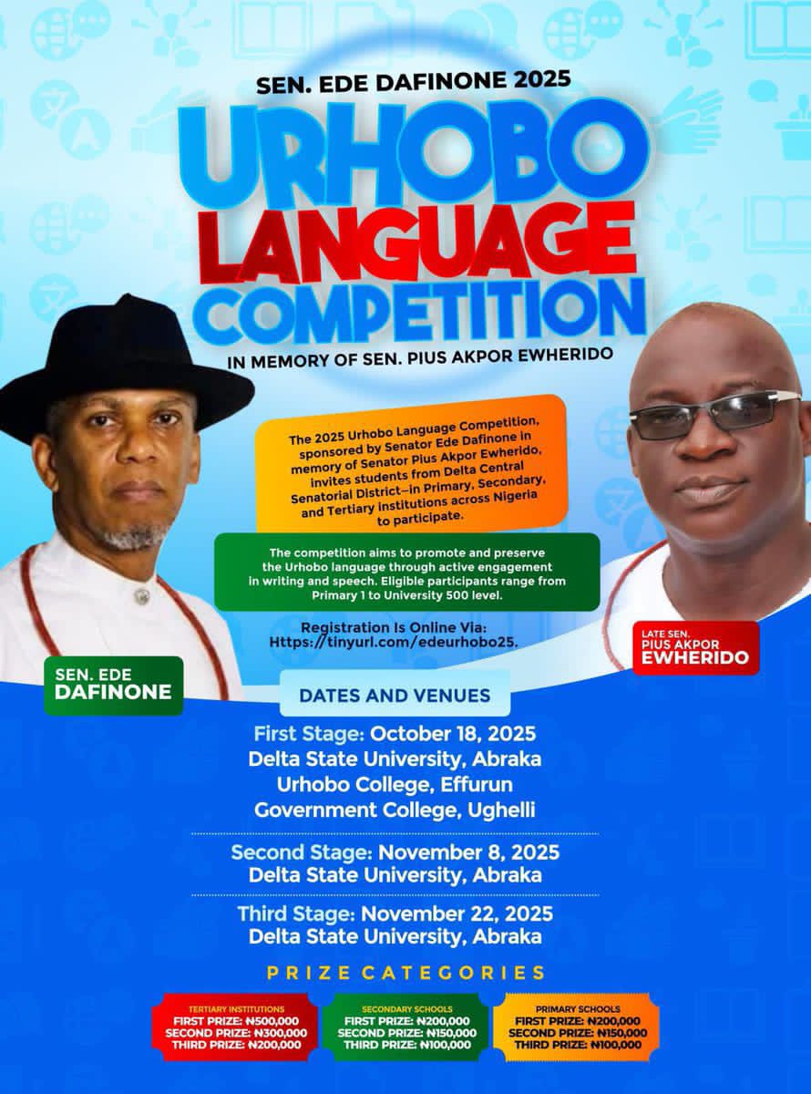 In Memory Of Ewherido: Dafinone Set To Host 2nd Edition Of Urhobo Language Competition